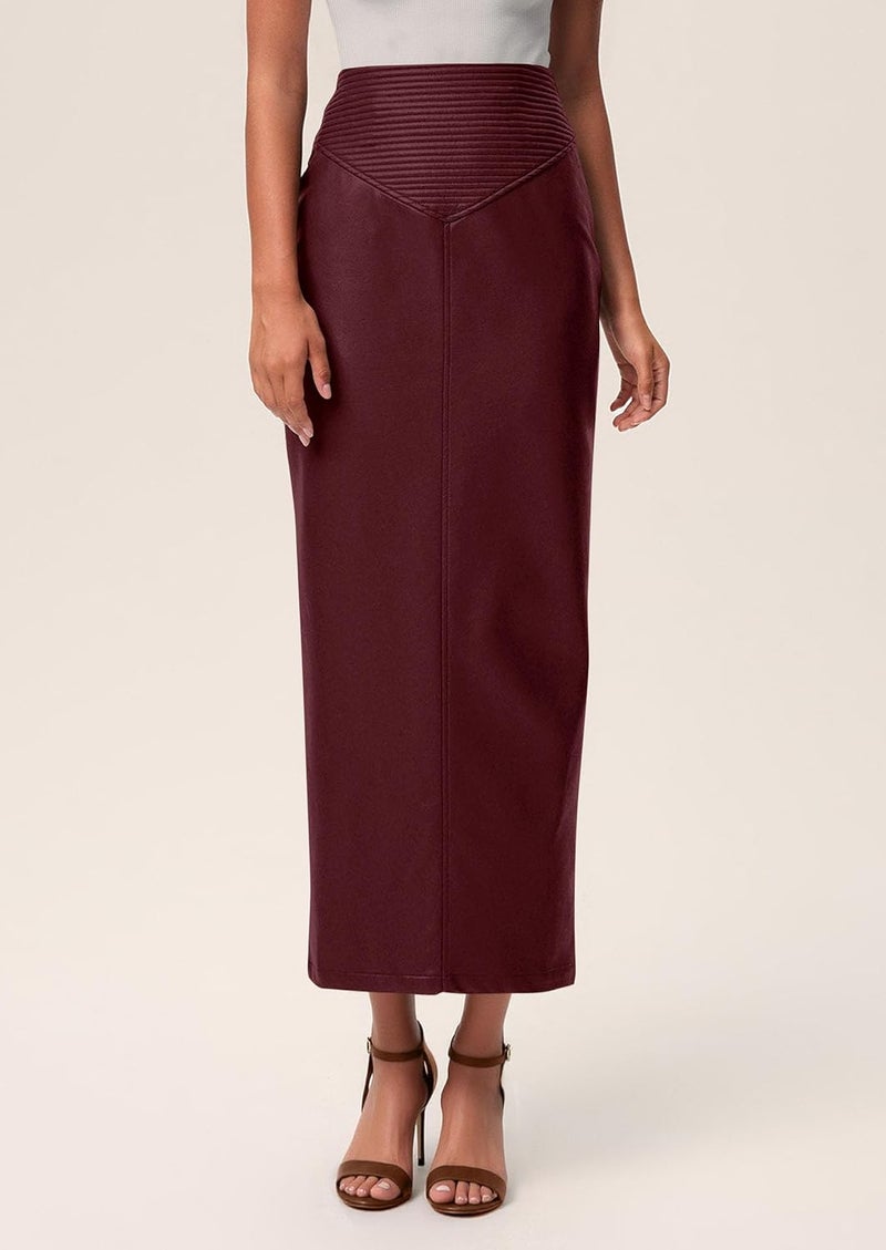 PRETTYGARDEN Store Long Skirts for Women 2026 Fall Fashion Clothing Faux Leather High Waist Dressy Casual Slit Pencil Maxi Skirt - Image 1